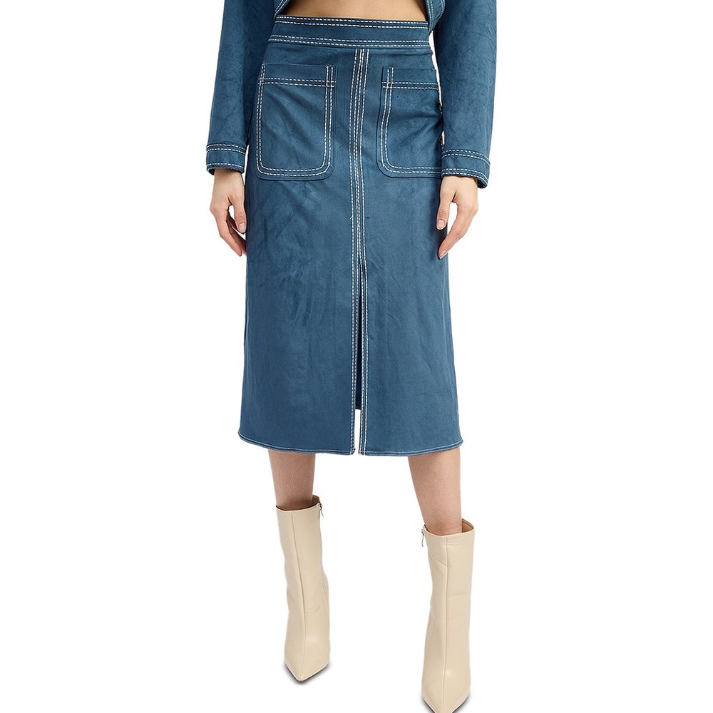 En Saison Robin Midi Skirt faux suede - Picture 4 of 12